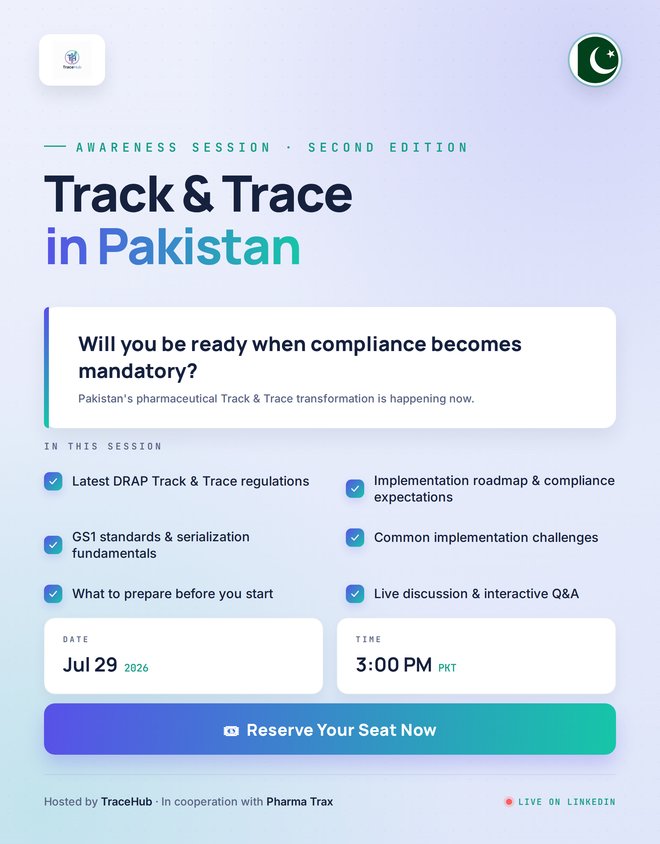 𝐓𝐫𝐚𝐜𝐞𝐇𝐮𝐛 𝐰𝐞𝐛𝐢𝐧𝐚𝐫𝐬: 𝐀𝐰𝐚𝐫𝐞𝐧𝐞𝐬𝐬 𝐒𝐞𝐬𝐬𝐢𝐨𝐧: 𝐓𝐫𝐚𝐜𝐤 & 𝐓𝐫𝐚𝐜𝐞 𝐢𝐧 𝐏𝐚𝐤𝐢𝐬𝐭𝐚𝐧