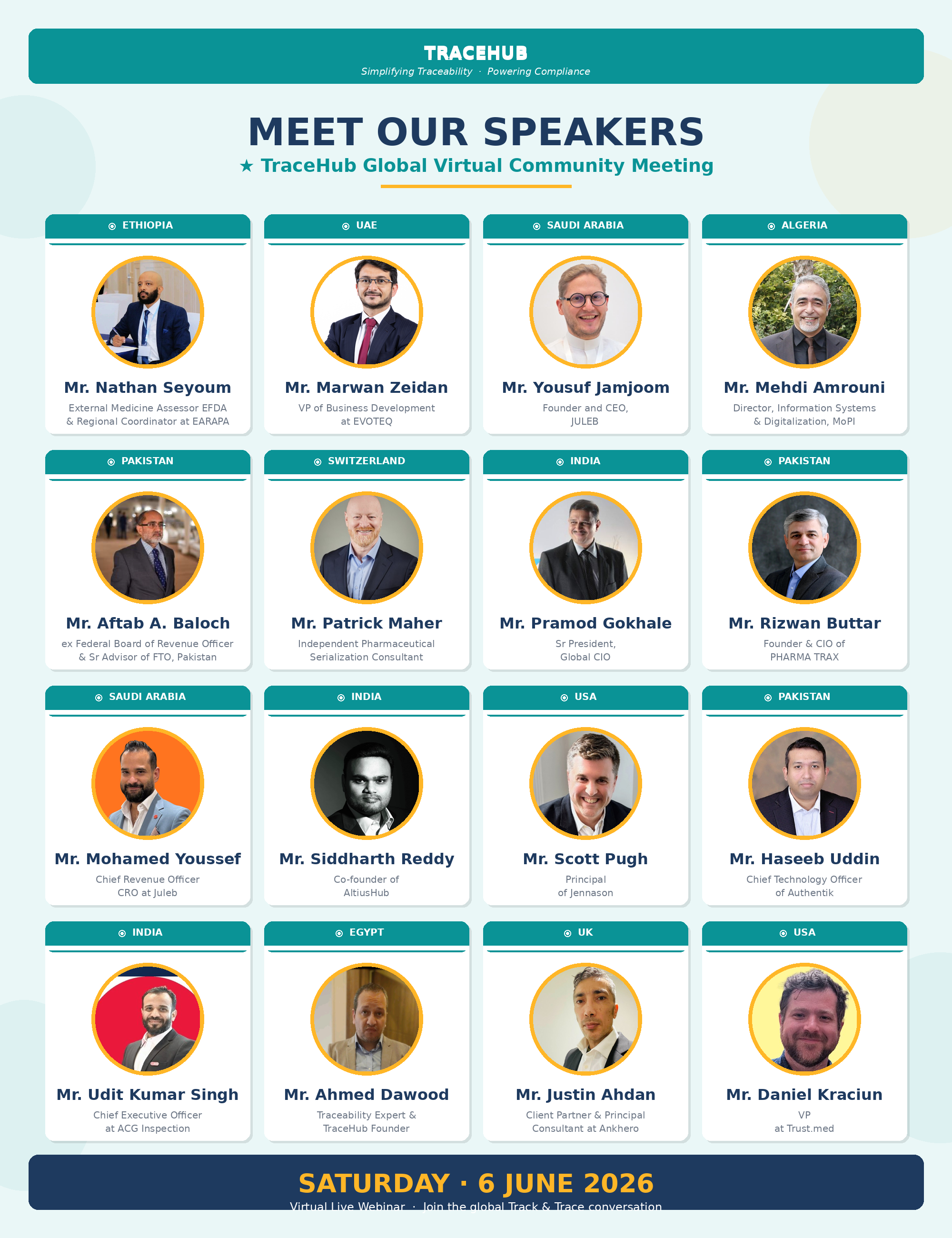 TraceHub Global Virtual Community Meeting Agenda& Speakers 